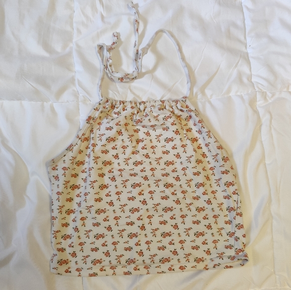 Floral Halter Crop Top Stretchy Small (Probably Garage) - Picture 1 of 2